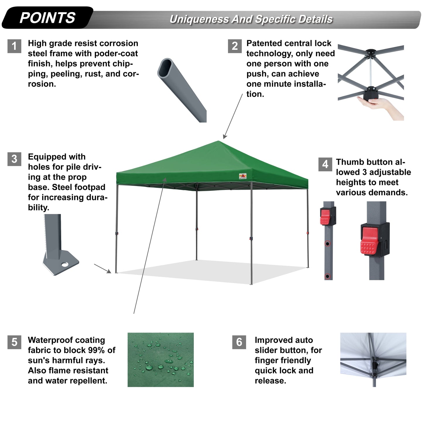 ABCCANOPY Durable Easy Pop up Canopy Tent Outdoor canopy tent
