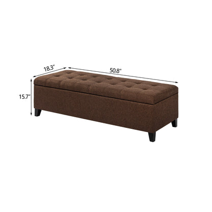 Adeco 50 Bonded Leather Storage Ottoman Bench