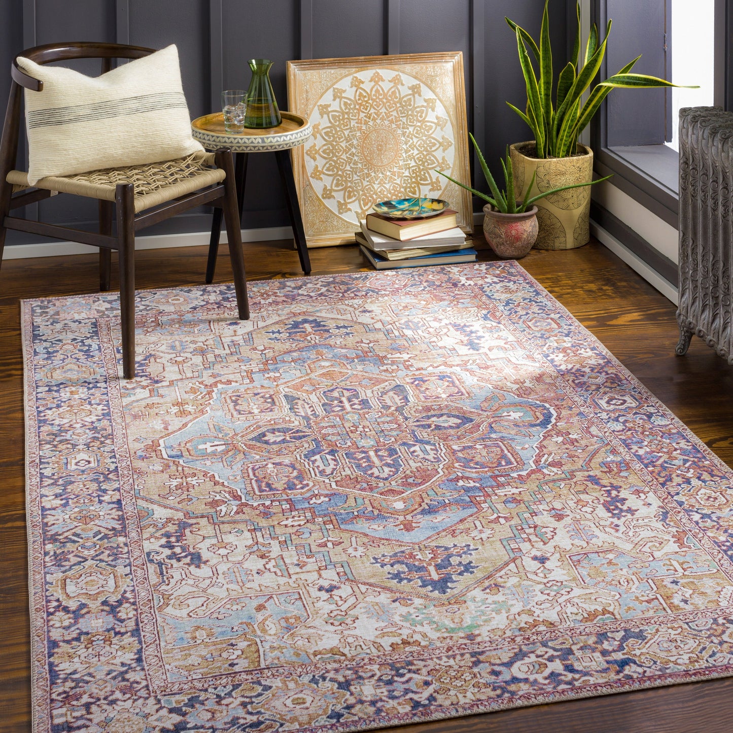 Livabliss Adenia Vintage Medallion Printed Area Rug