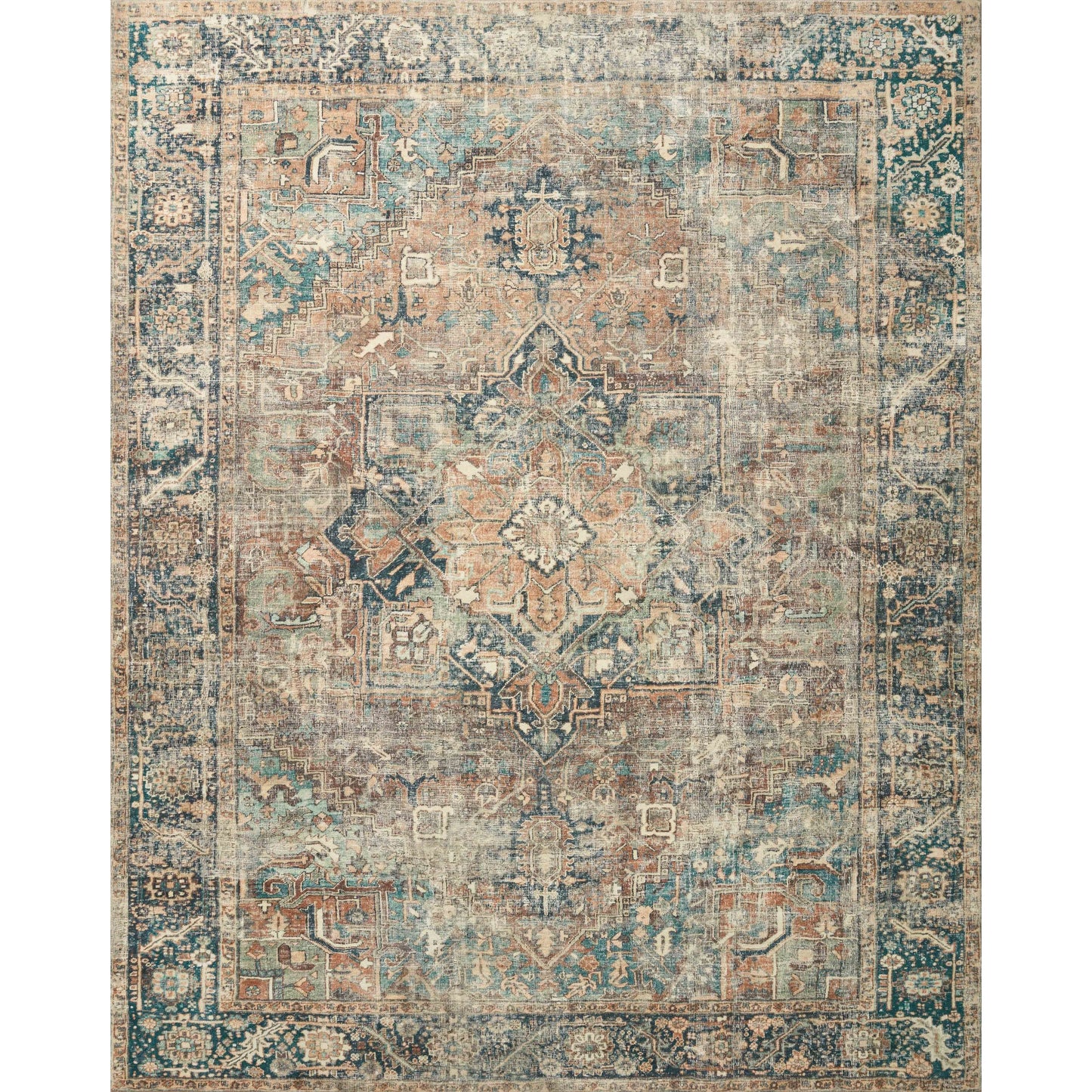 Alexander Home Sara Boho Terracotta Medallion Ultra Plush Area Rug