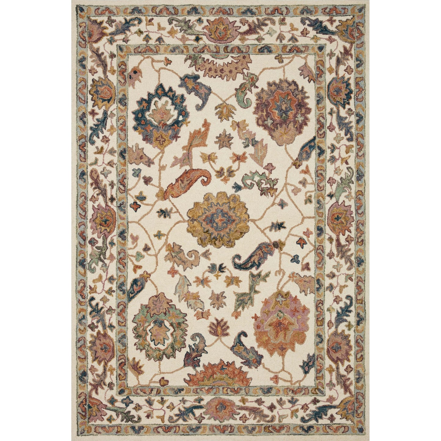 Alexander Home Megan Floral Hand-Hooked 100% Wool Area Rug
