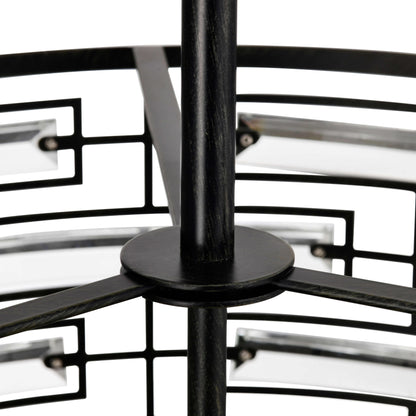 Anita Drum Shade Chandelier with Clear Glass Prism