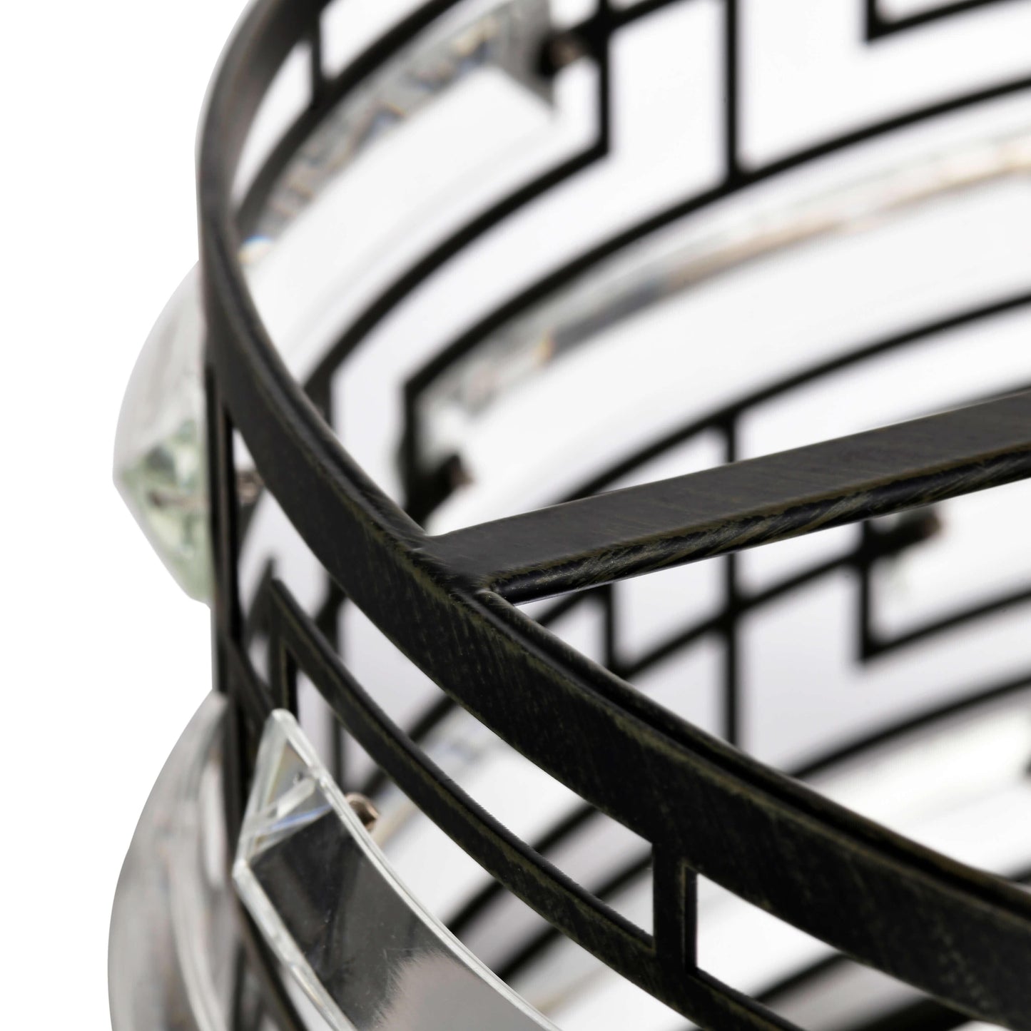 Anita Drum Shade Chandelier with Clear Glass Prism