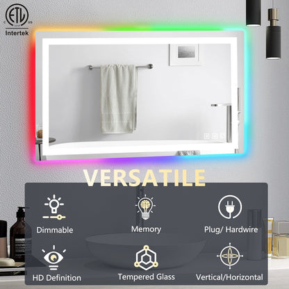 Anti-Fog RGB Backlit & LED Frontlit Bathroom Mirror