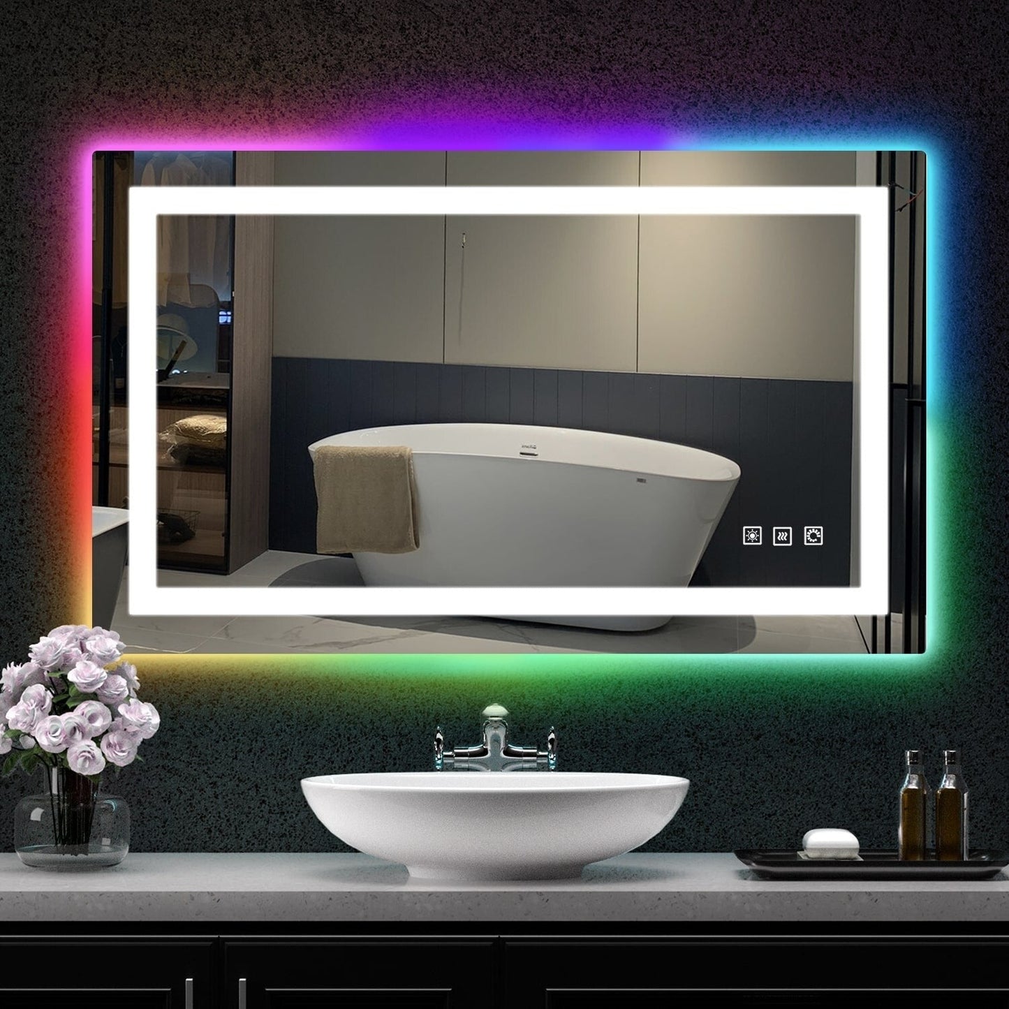 Anti-Fog RGB Backlit & LED Frontlit Bathroom Mirror
