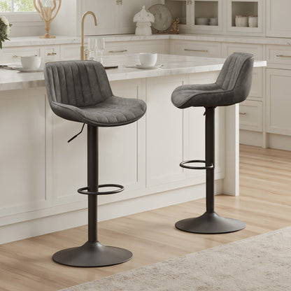 Art Leon Adjustable Height Swivel Barstool, Set of 2