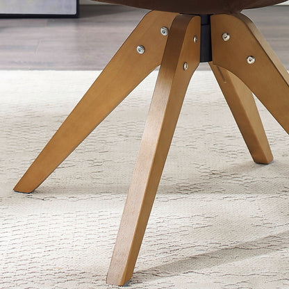 Art Leon Modern Home Office Swivel Arm Accent Chair with Wood Legs