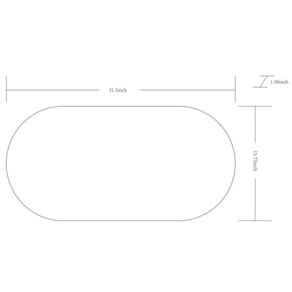 Livabliss Aranya Modern Aluminum Oval Pill-Shaped Accent Mirror