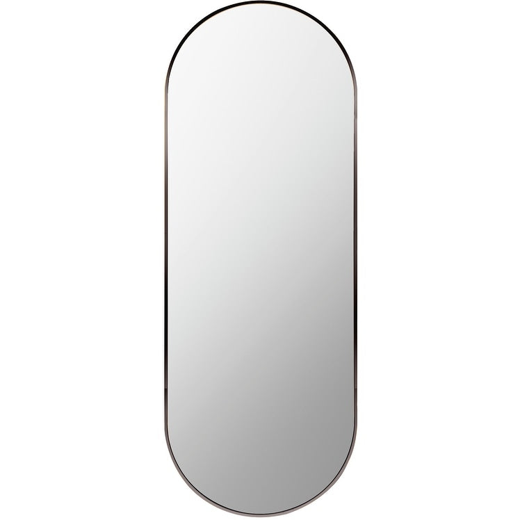 Livabliss Aranya Modern Aluminum Oval Pill-Shaped Accent Mirror