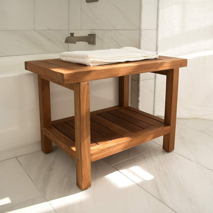 Aurora Home Indonesian Teak Shower Table/Bench