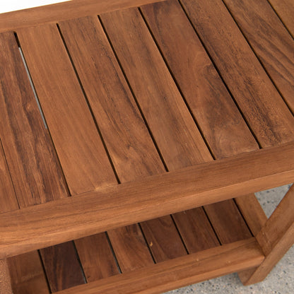 Aurora Home Indonesian Teak Shower Table/Bench