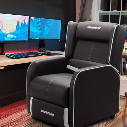 BOSSIN PU Leather Ergonomic Gaming Single Recliner Seating Sofa for Living Room
