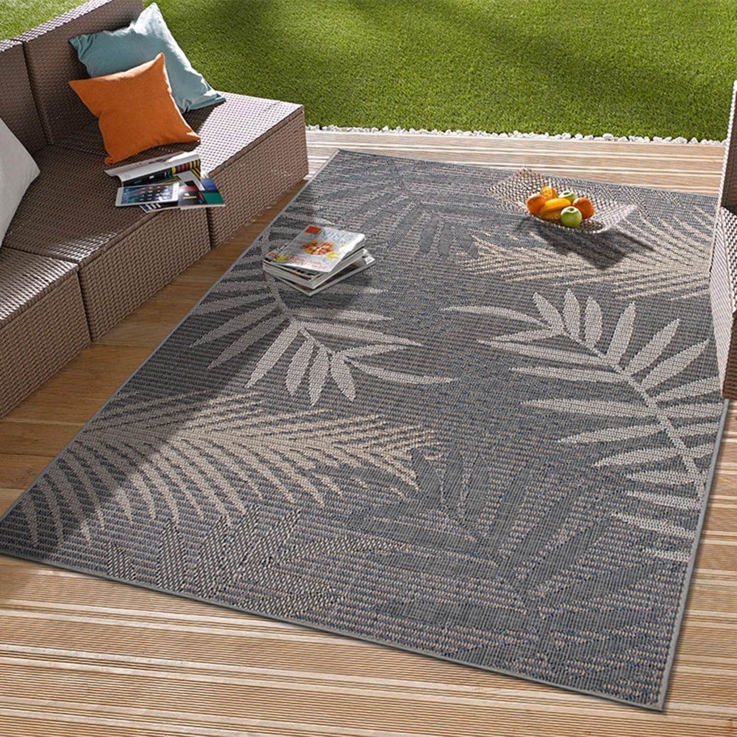 Bahama Palm Frond Indoor/Outdoor Area Rug