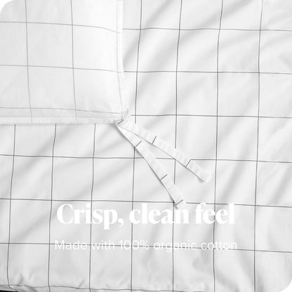 Bare Home Organic Cotton Percale Duvet Cover Set