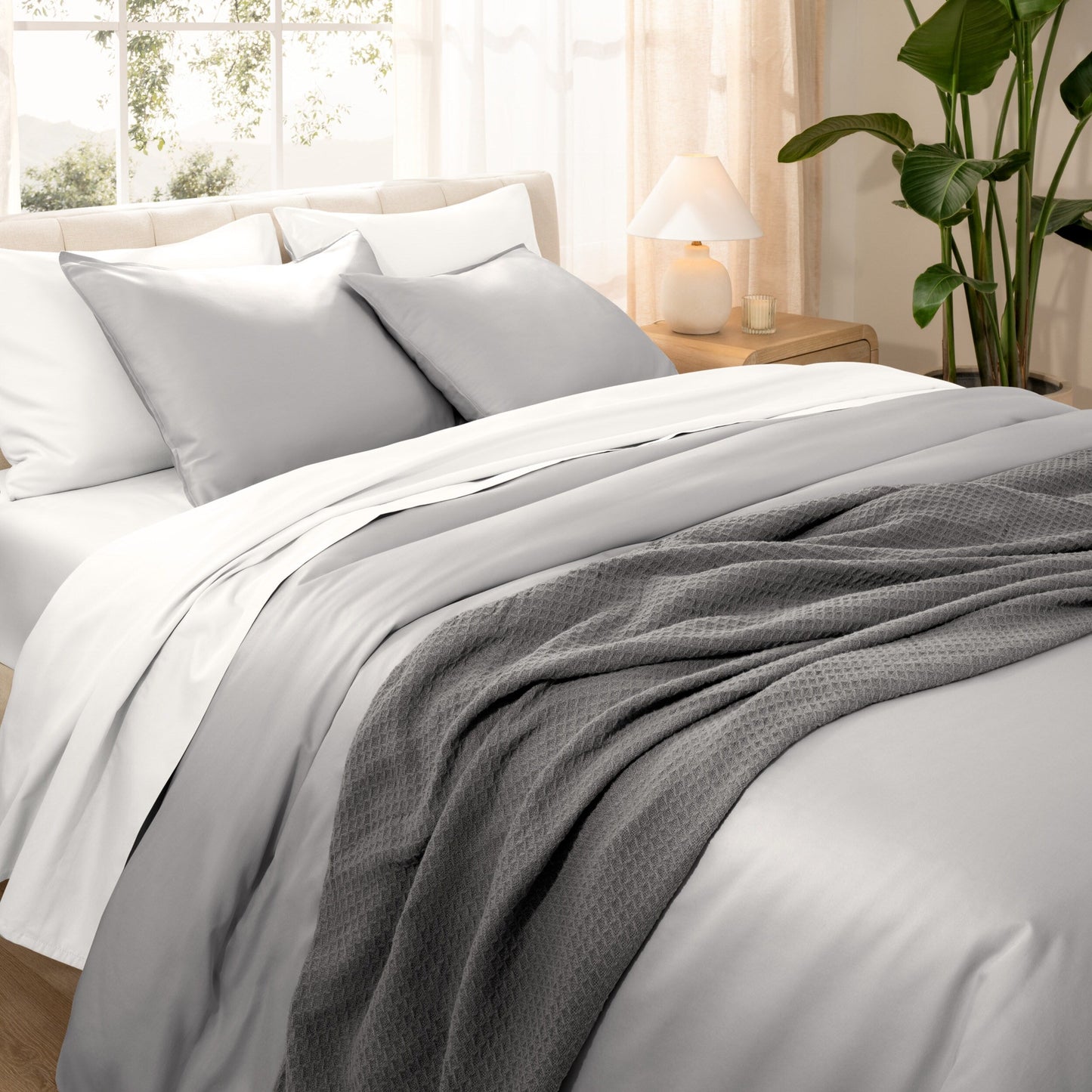 Bare Home Organic Cotton Duvet Cover Set - Smooth Sateen Weave