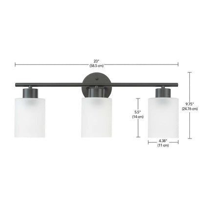 Bellevue Lydia 3 Light 23 Wide Bathroom Vanity Light with Frosted