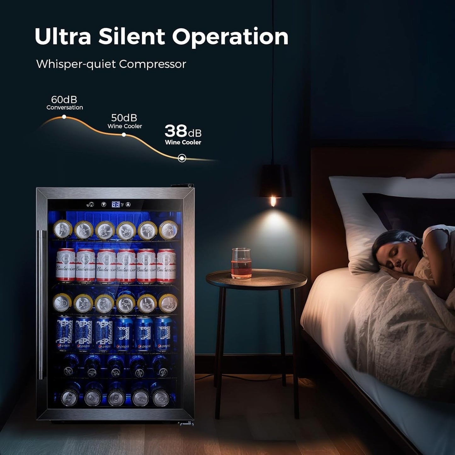 Beverage Refrigerator Cooler-145 Can Mini Fridge