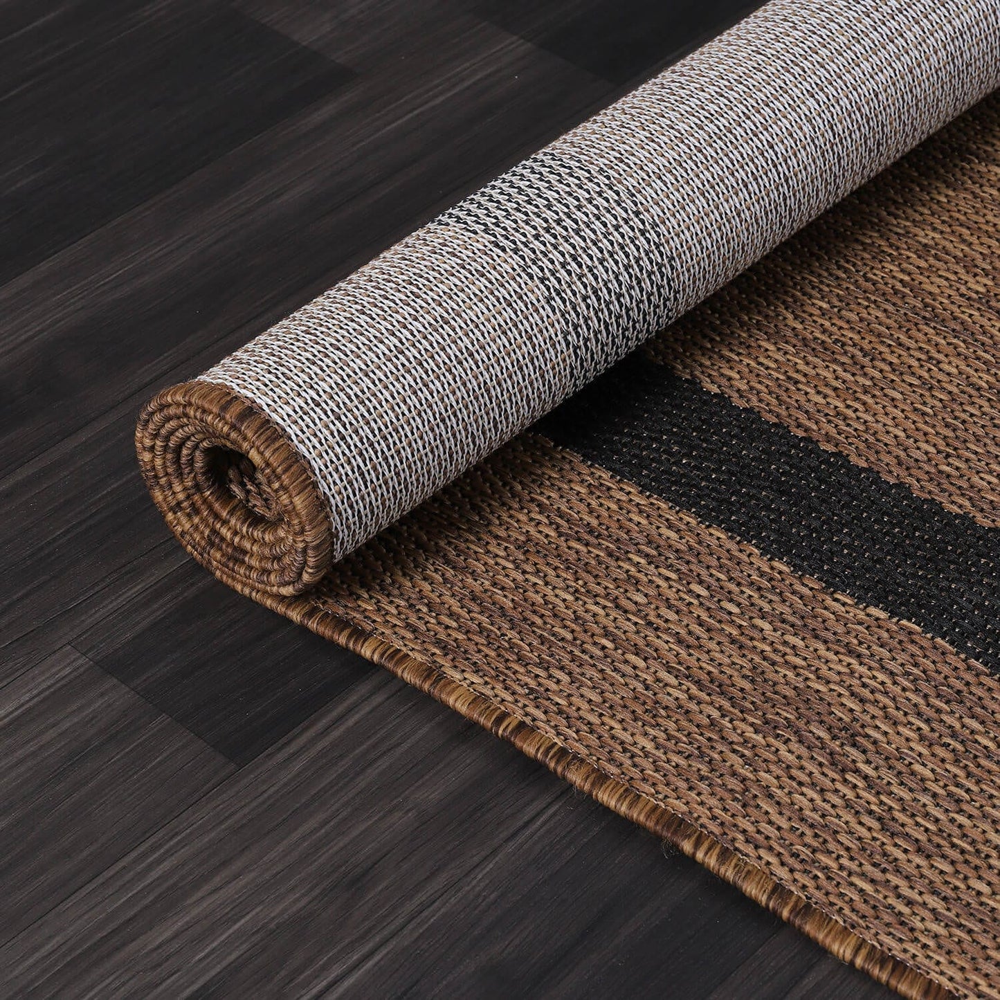 Beverly Rug Modern Bordered Indoor Outdoor Rug, Outside Carpet for Patio, Deck, Porch