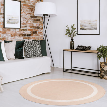 Beverly Rug Modern Bordered Indoor Outdoor Rug, Outside Carpet for Patio, Deck, Porch