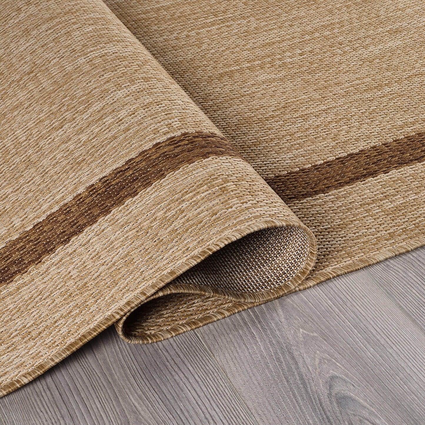 Beverly Rug Modern Bordered Indoor Outdoor Rug, Outside Carpet for Patio, Deck, Porch