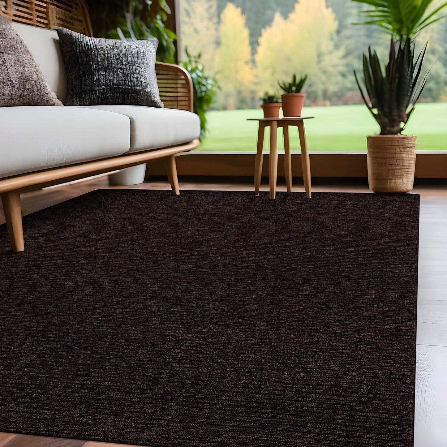 Beverly Rug Solid Color Non-Slip Rubber Back Washable Indoor Area Rug