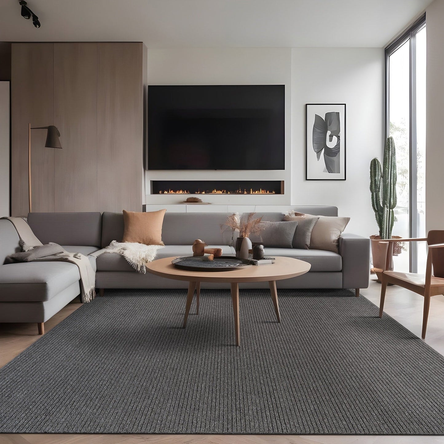 Beverly Rug Solid Color Non-Slip Rubber Back Washable Indoor Area Rug