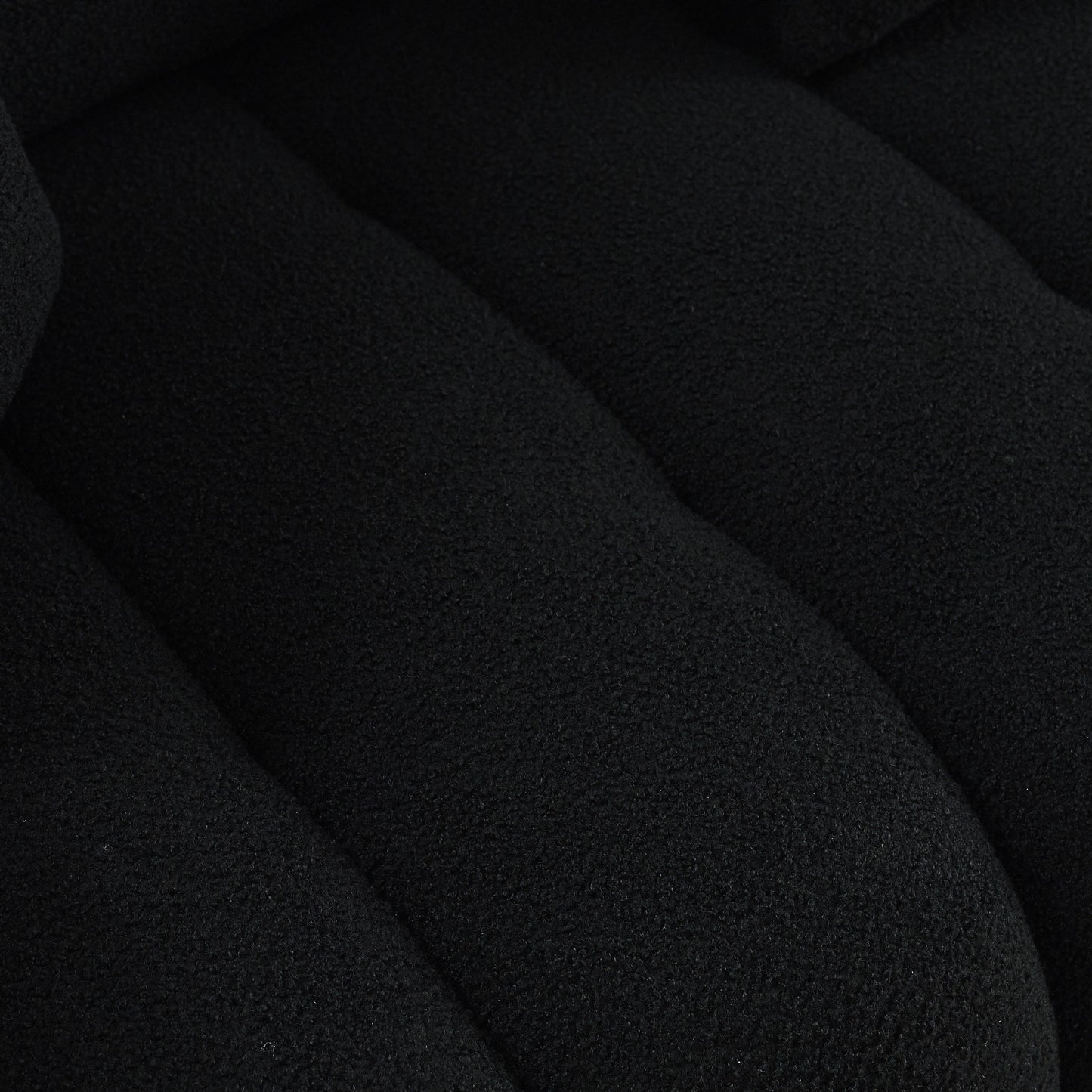 Black Teddy 3-seater Sofa with Back Pillows and Wood Frame