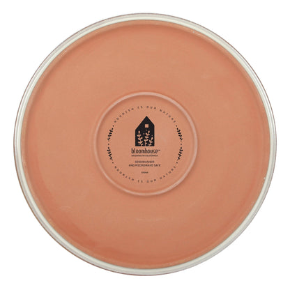 Bloomhouse Santorini Mist 16 Piece Double Bowl Terracotta Reactive Glaze Plates and Bowls Dinnerware Set