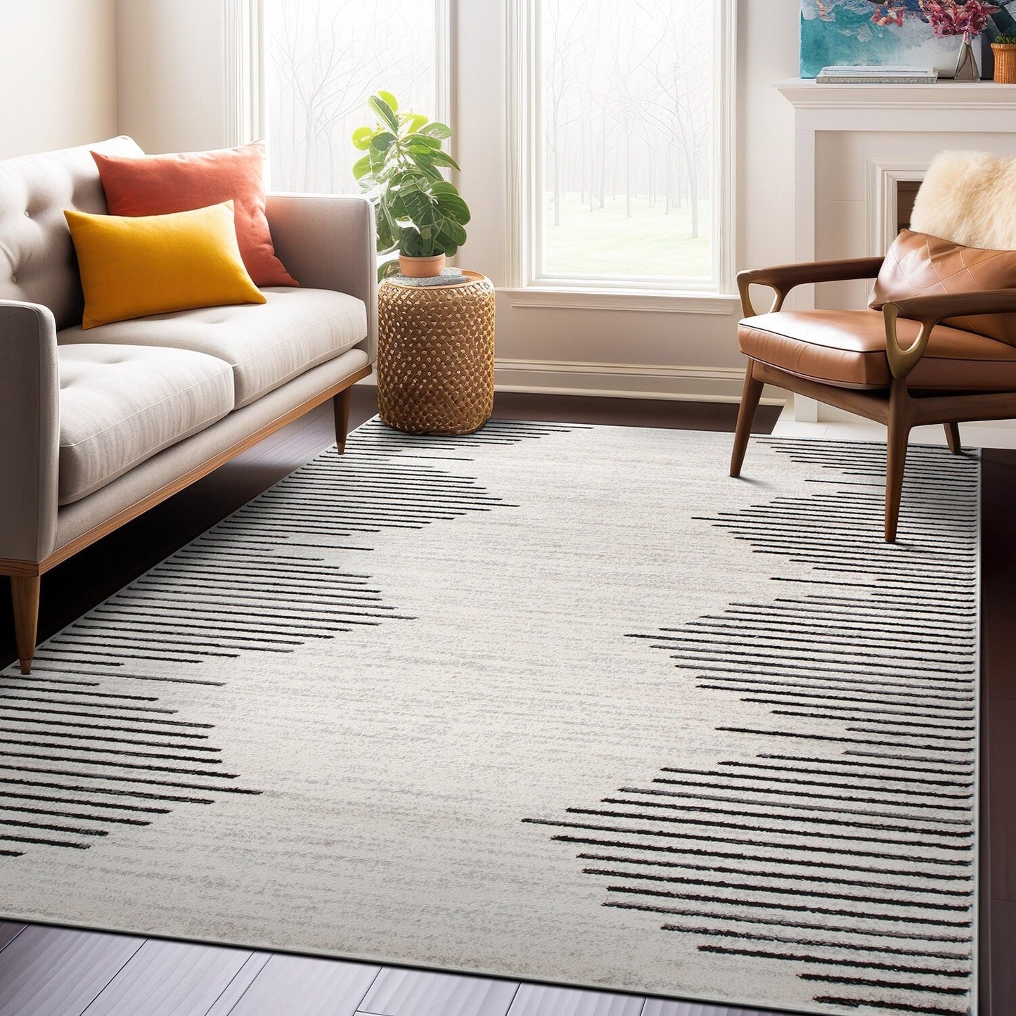 Bohemian Stripe Area Rug