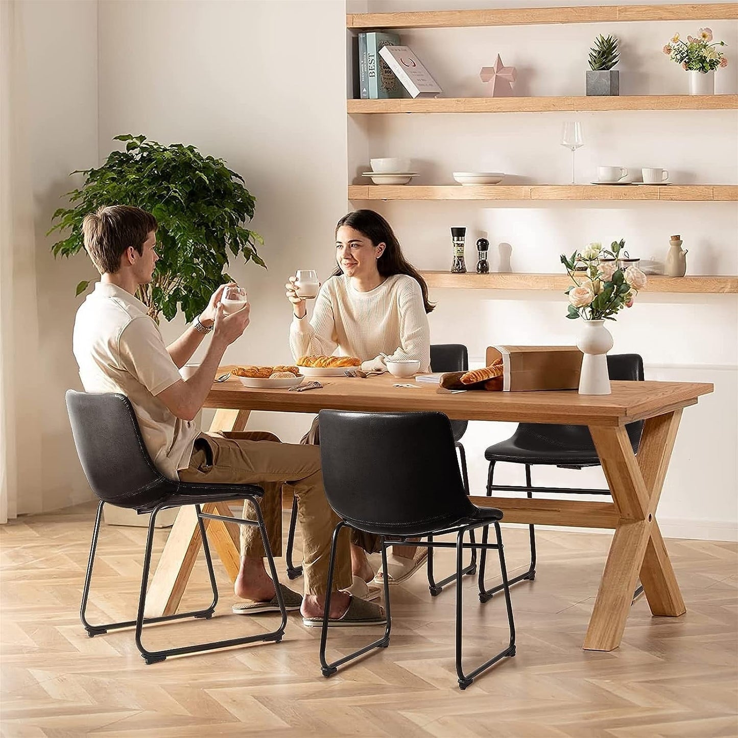 Bossin 18/26/30 inch Bar Stools,Counter Height Bar Stools with Back Modern PU Leather Stools Dining Chair with Footrest