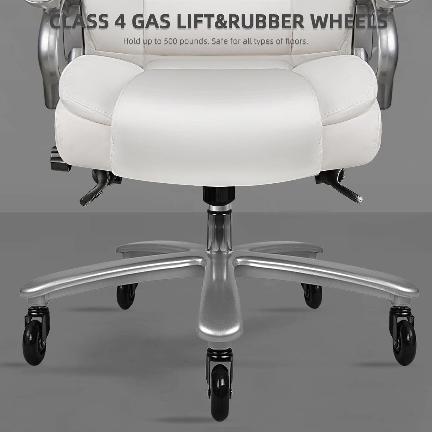 Bossin Big and Tall Executive Office Chair,500LBS Adjustable Lumbar Support Ergonomic Chair with High Back PU Leather Computer