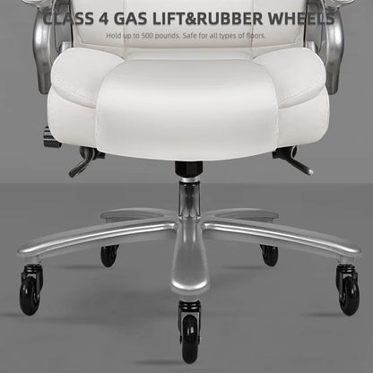 Bossin Big and Tall Executive Office Chair,500LBS Adjustable Lumbar Support Ergonomic Chair with High Back PU Leather Computer