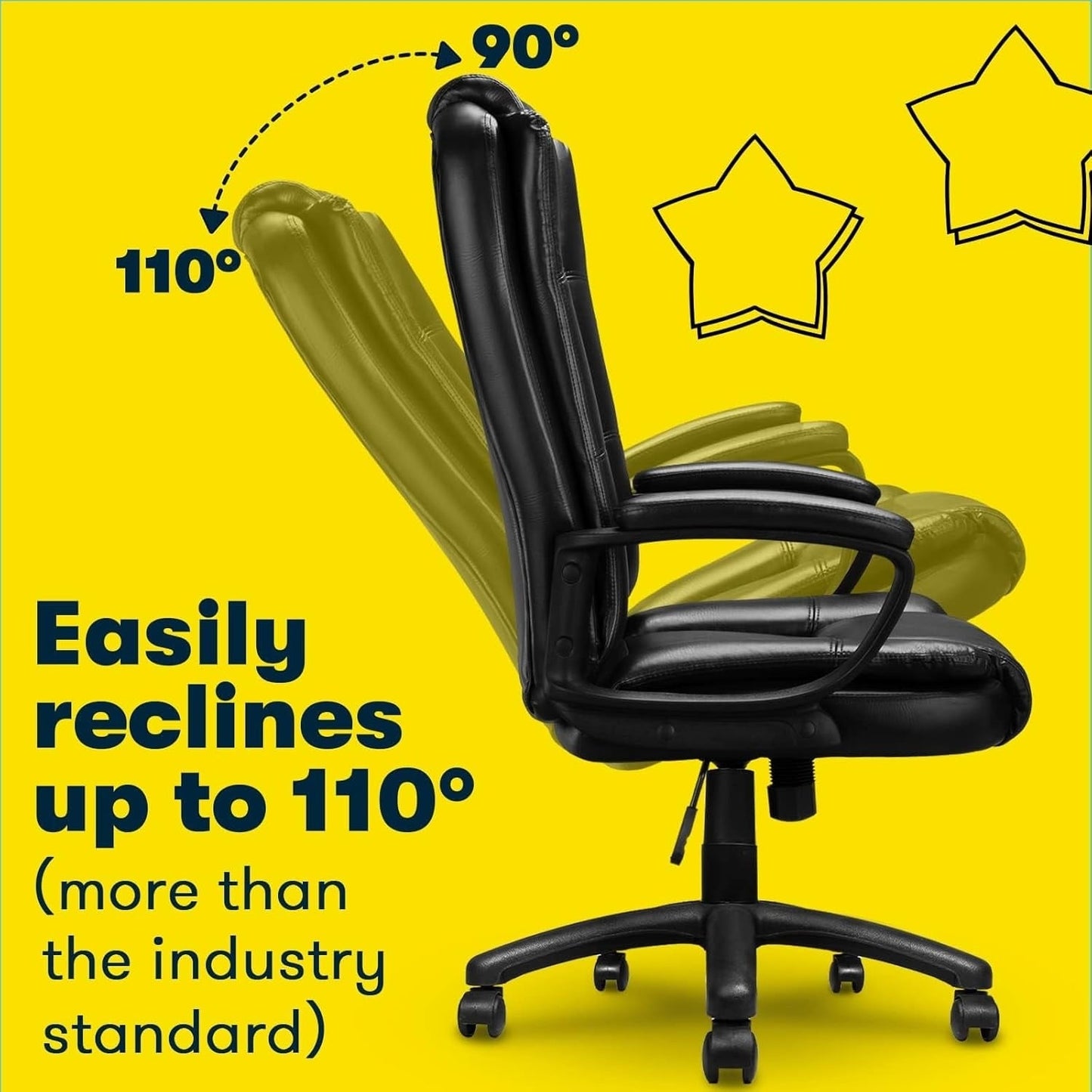 Bossin Big and Tall Office Chair High Back Executive Chair Ergonomic Adjustable Executive Leather Chair,400lbs