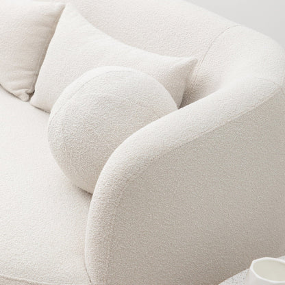 KINWELL Boucle Upholstered 2-Seats Loveseat with Pillows