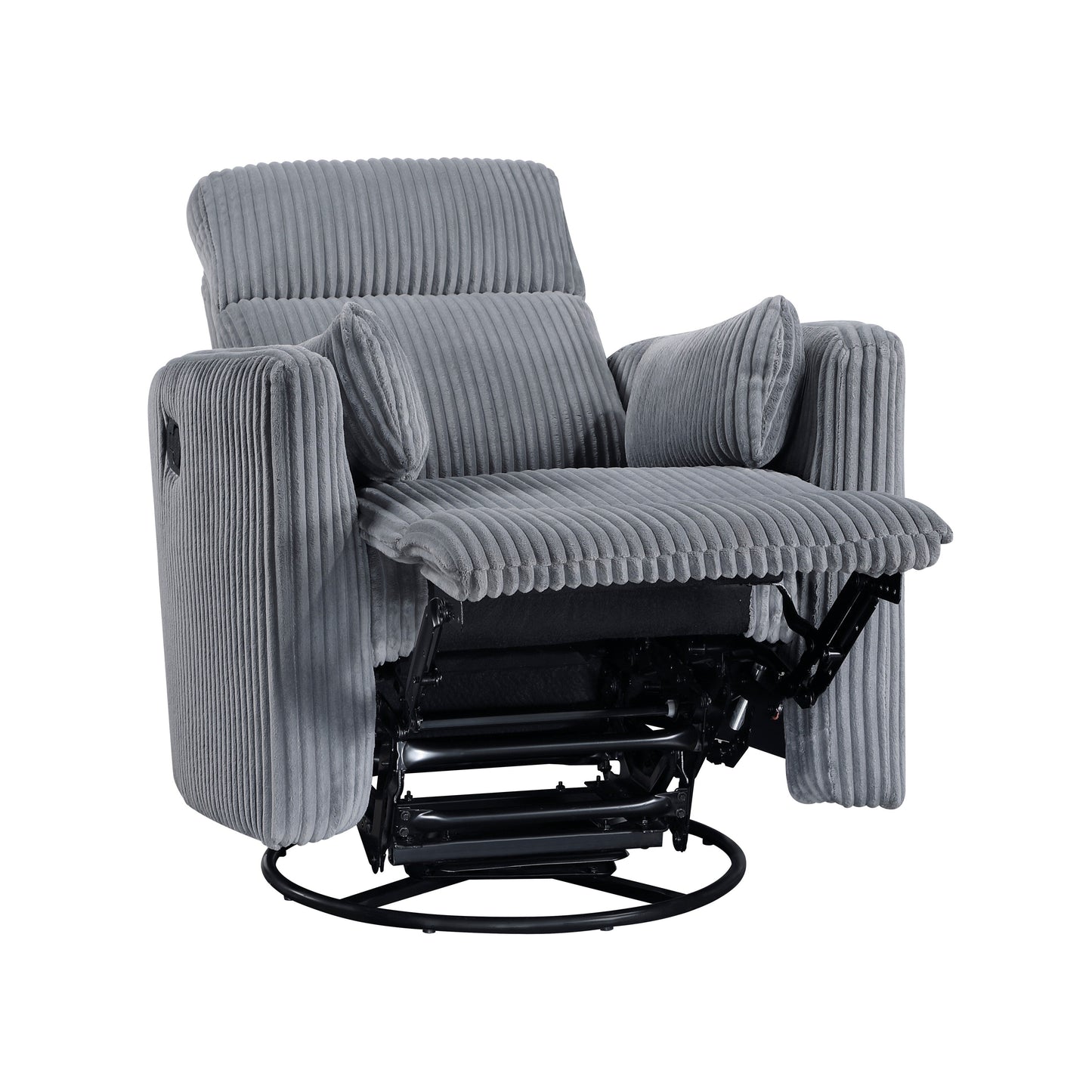 Braidy Corduroy Swivel Glider Manual Reclining Chair