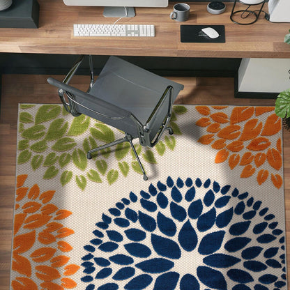 Brescia Modern Floral Circles Indoor/Outdoor Area Rug