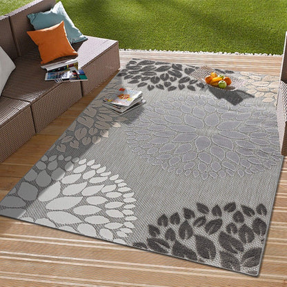 Brescia Modern Floral Circles Indoor/Outdoor Area Rug