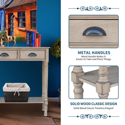 Burlington Wood 3-drawer Console Hallway Table