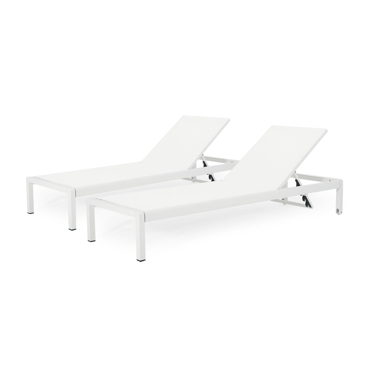 Cape Coral Outdoor Aluminum Chaise Lounge (Set of 2) by Christopher Knight Home - 77.56 D x 25.20 W x 11.80 H