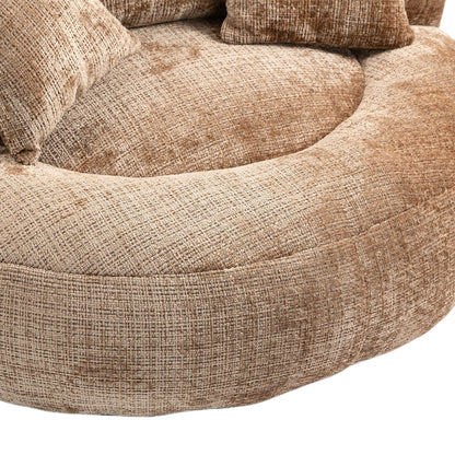 Coffee Oversized 42.52 Chenille Lazy Bean Bag Single Sofa with Three Pillows for Bedroom