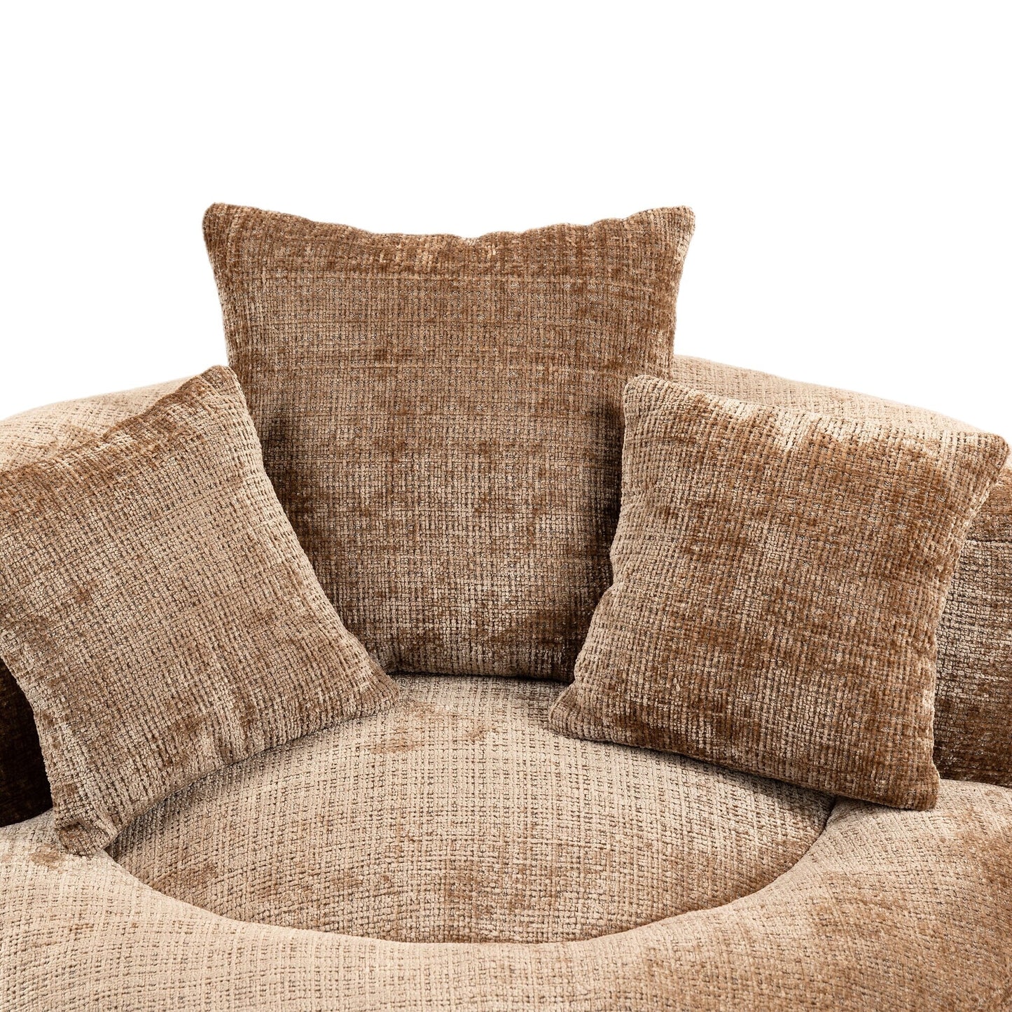 Coffee Oversized 42.52 Chenille Lazy Bean Bag Single Sofa with Three Pillows for Bedroom