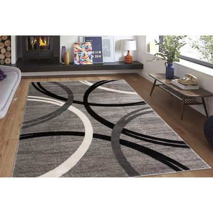 World Rug Gallery Contemporary Abstract Circles Design Area Rug