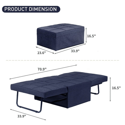 Convertible Sofa Bed Sleeper Sofa Chair Couch Folding Ottoman Recliner Chairs for Living Room