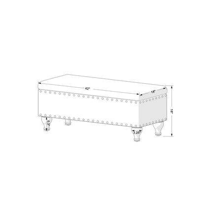 Copper Grove Muscari Upholstered Storage Bench with Nailhead Trim