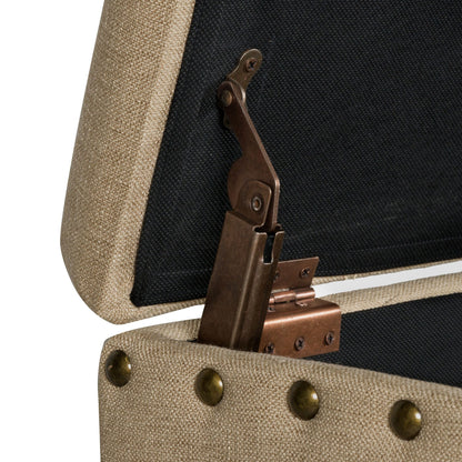 Copper Grove Muscari Upholstered Storage Bench with Nailhead Trim