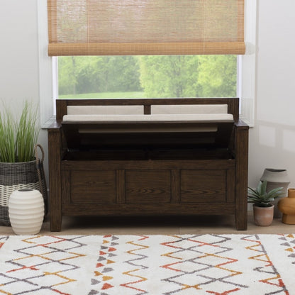 Dahlia Wood Flip Top Storage Entryway Bench