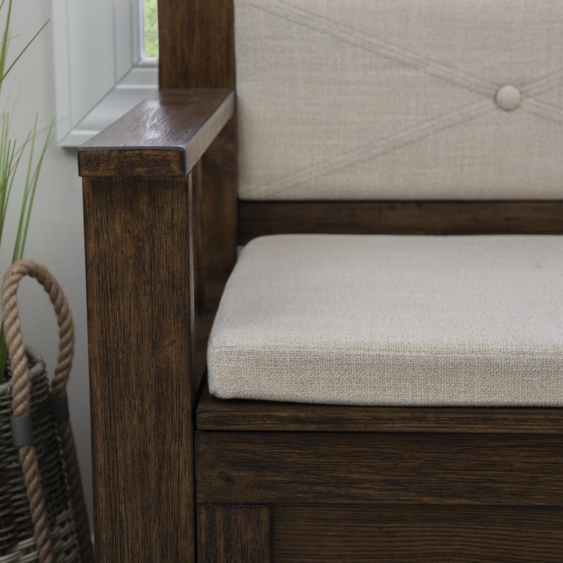 Dahlia Wood Flip Top Storage Entryway Bench