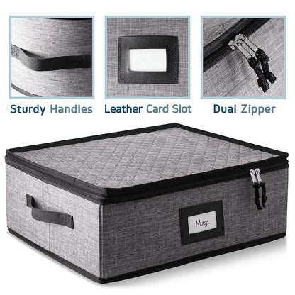 StorageBud Dinnerware Storage Containers - Stackable Holders for Plates, Cups, Flatware, Stemware, & Platter Sets