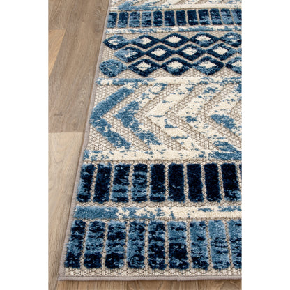 World Rug Gallery Distressed Geometric Indoor/Outdoor Area Rug