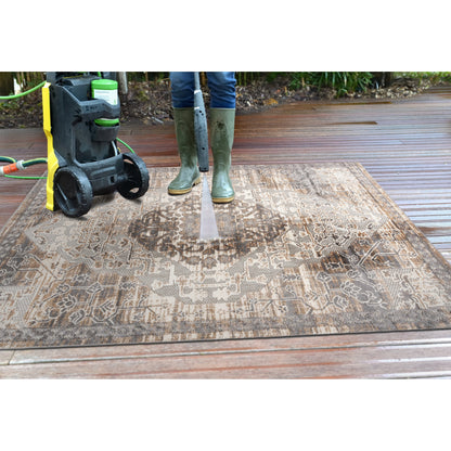 World Rug Gallery Distressed Traditional Indoor/Outdoor Area Rug